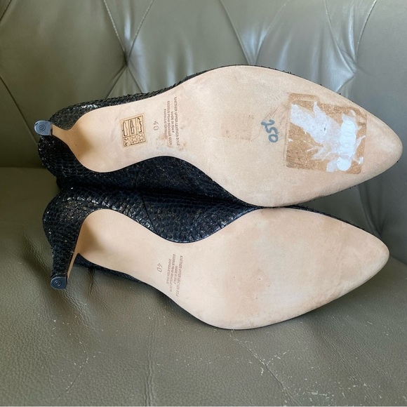 NEW Cavallini Italy Heel Boots Black Snakeskin 40 US 10 - Picture 9 of 10